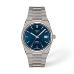 Front view of the watch Tissot PRX Titanium 38mm with shadow