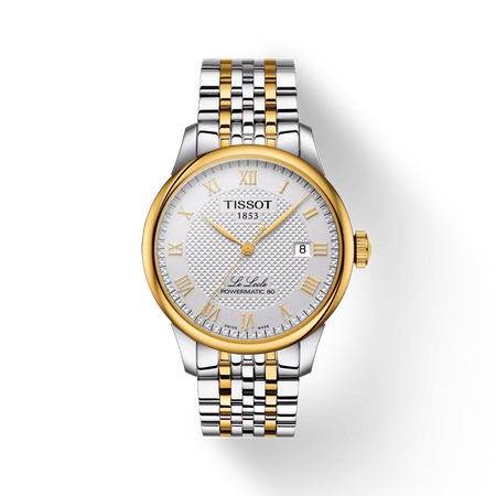 Front view of the watch Tissot Le Locle 39.3mm with shadow