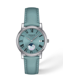 Front view of the watch Tissot Carson Premium 32mm with shadow