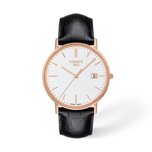 Front view of the watch 天梭Goldrun 金色款38mm with shadow