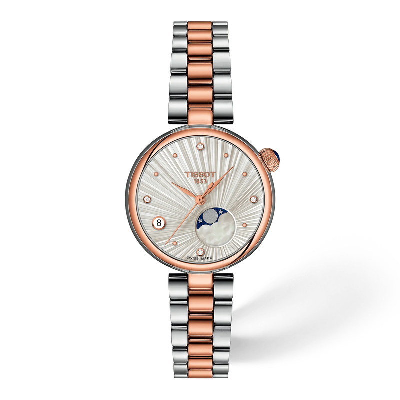 Front view of the watch Tissot D&eacute;sir 29.6mm with shadow