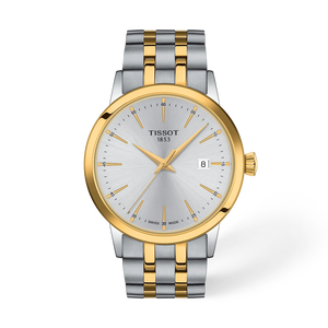 Front view of the watch Tissot Classic Dream 42mm with shadow