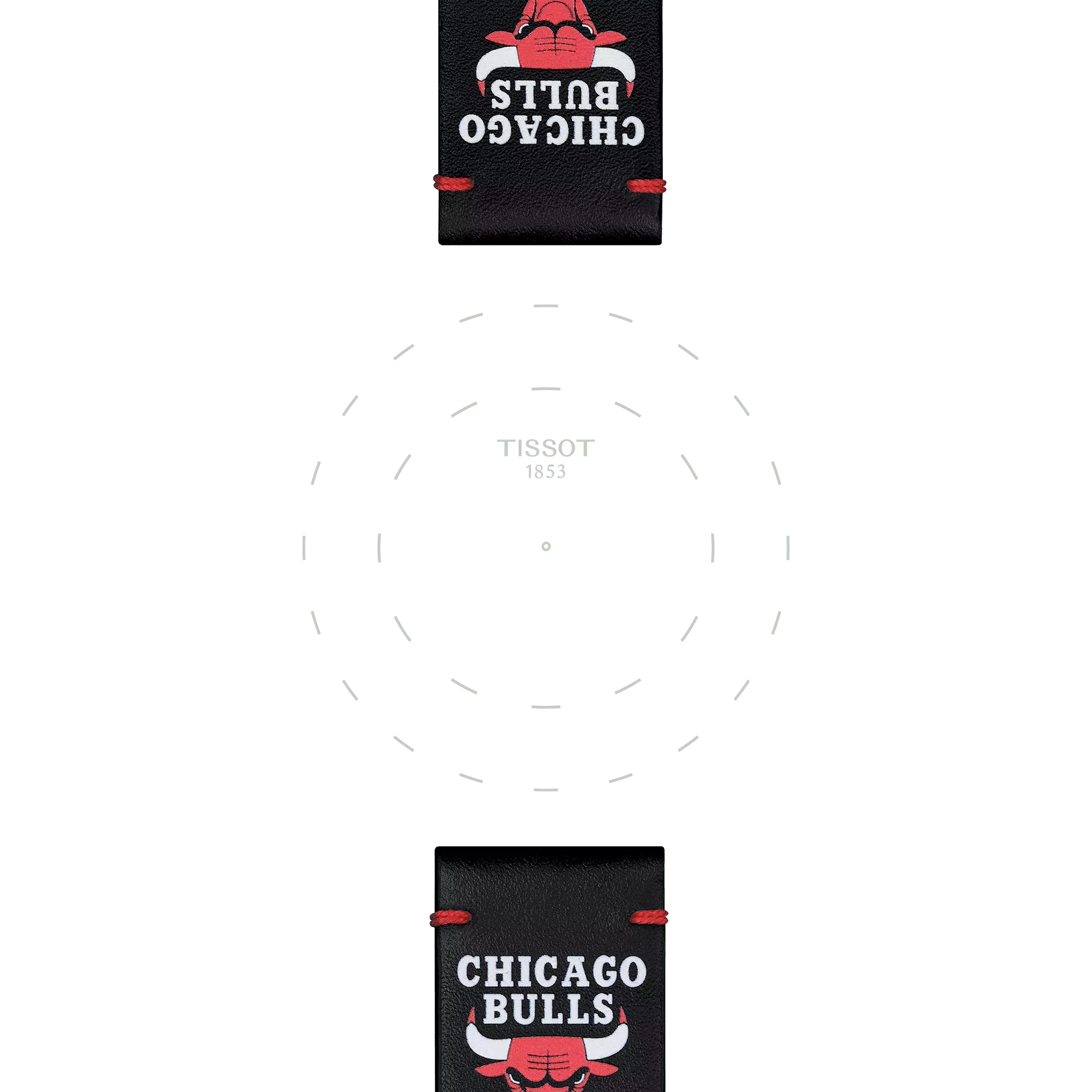 Focus on the lugs of Tissot Official Black Leather Strap Lugs 22 mm