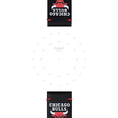 Focus on the lugs of Tissot Official Black Leather Strap Lugs 22 mm