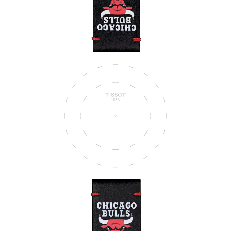 Focus on the lugs of Tissot Official Black Leather Strap Lugs 22 mm