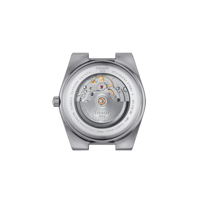 Back view of the watch case Tissot PRX 40mm