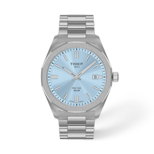 Front view of the watch Tissot PRC 100 Solar 39mm with shadow