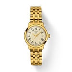 Front view of the watch Tissot Classic Dream 28mm with shadow