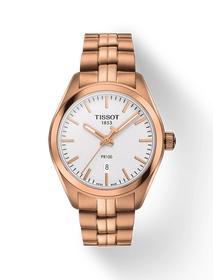 Front view of the watch Tissot PR 100 Lady with shadow
