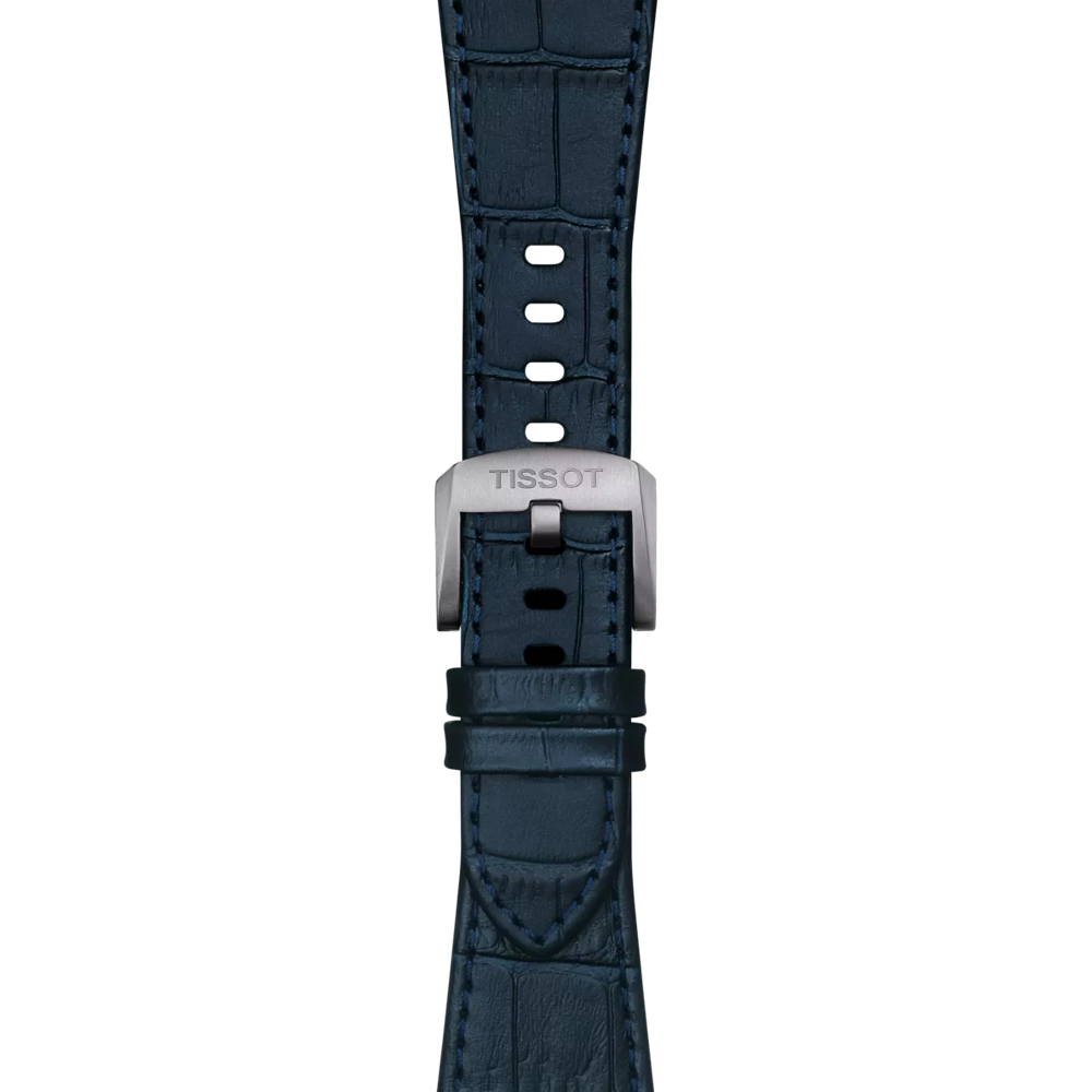 Zoom on Tissot Official Dark Blue PRX 40mm Leather Strap