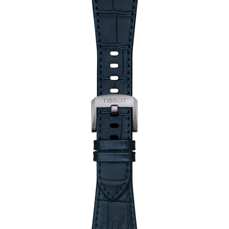 Zoom on Tissot Official Dark Blue PRX 40mm Leather Strap