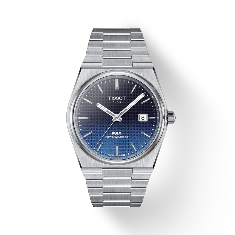 Front view of the watch 天梭PRX系列40mm with shadow