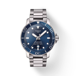 Front view of the watch Tissot Seastar 1000 43mm with shadow