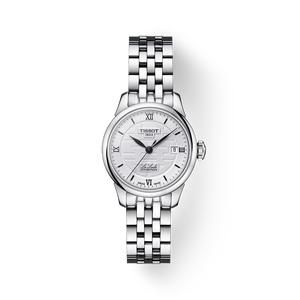 Front view of the watch Tissot Le Locle Automatic Double Happiness Lady with shadow