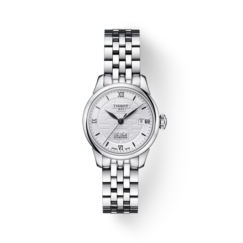 Front view of the watch Tissot Le Locle Automatic Double Happiness Lady with shadow