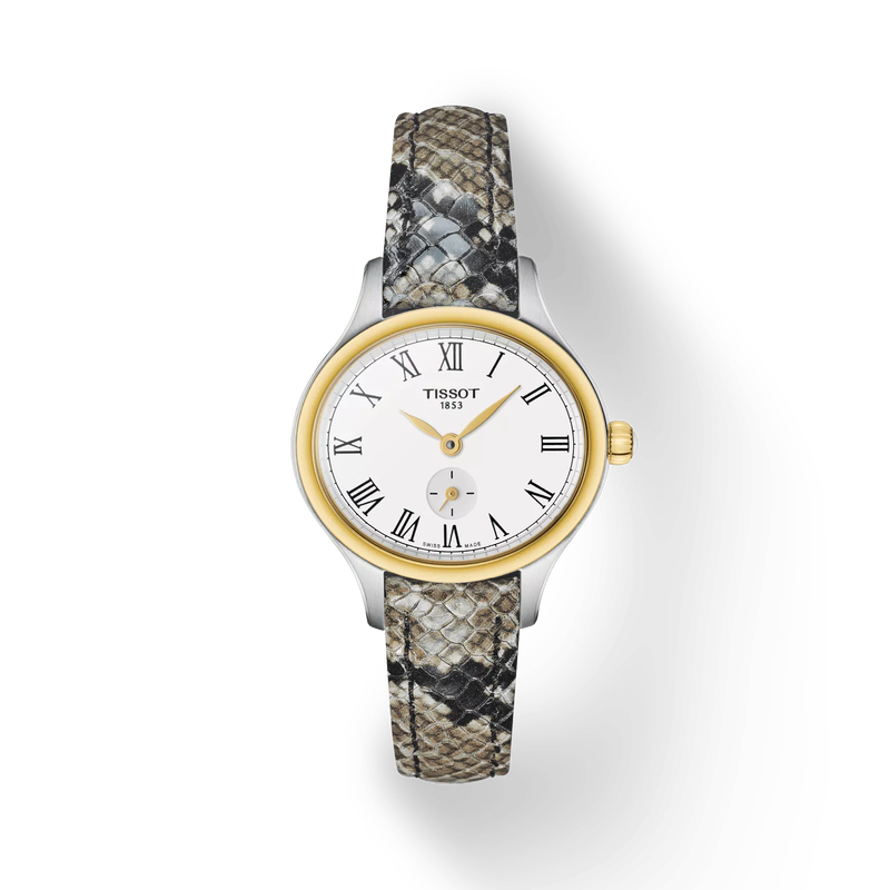 Front view of the watch Tissot Bella Ora Piccola with shadow