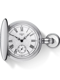 Vorderansicht der Uhr Tissot Savonnette Mechanical mit Schatten