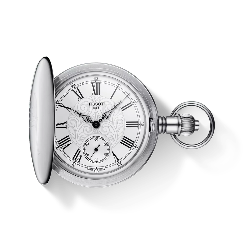 Vorderansicht der Uhr Tissot Savonnette Mechanical mit Schatten