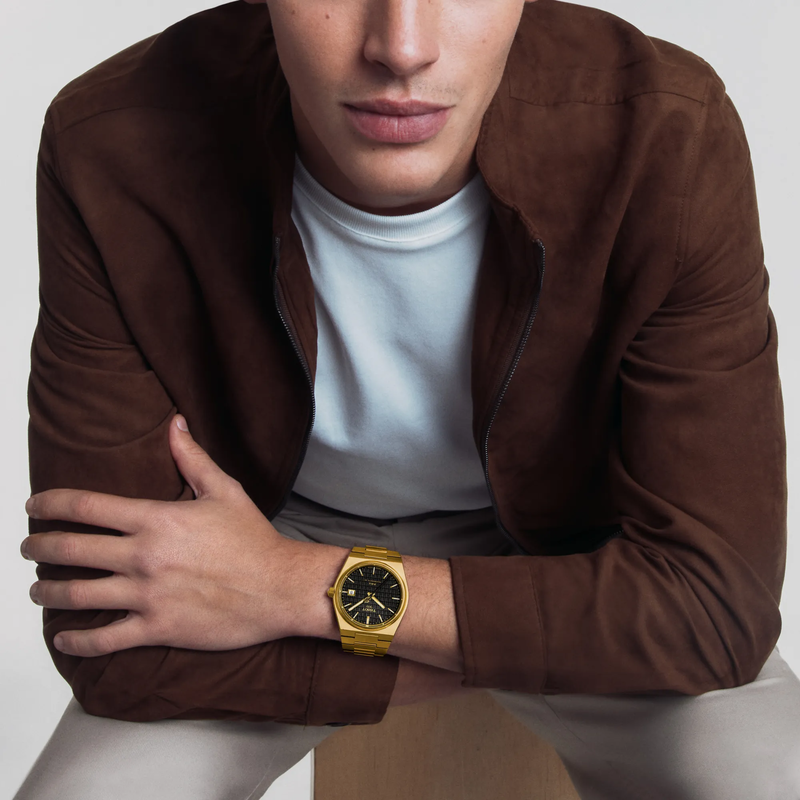 Simulation of the watch Tissot PRX Damian Lillard Special Edition 40mm on a wrist