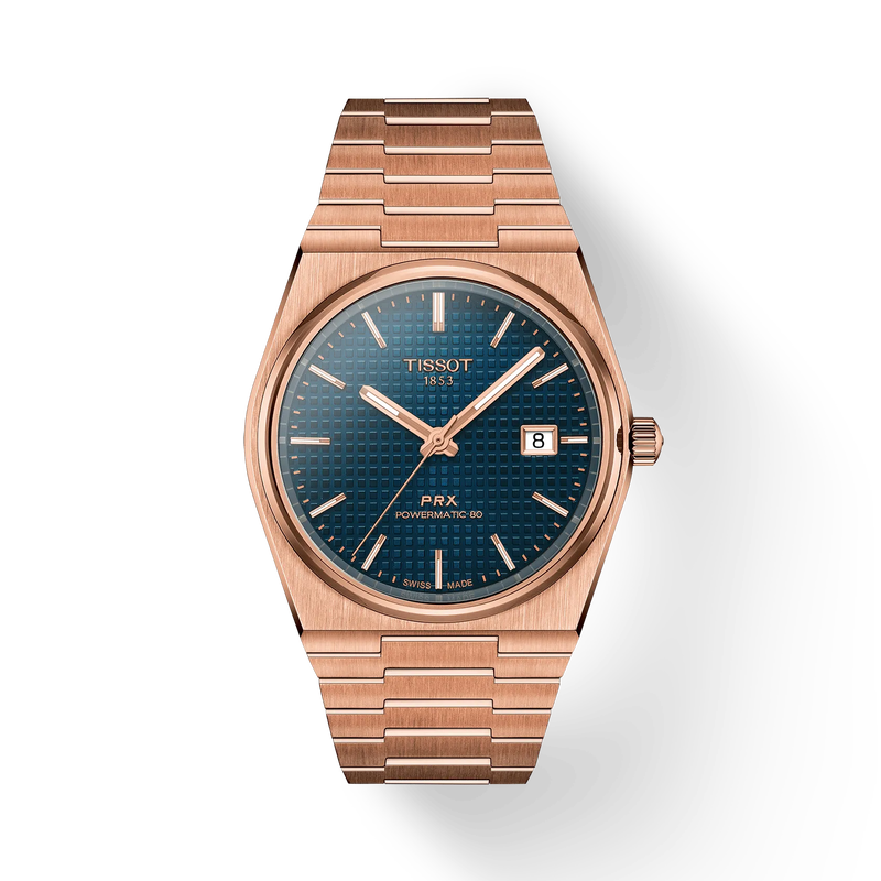 Front view of the watch 天梭PRX系列40mm with shadow