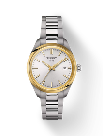 그림자가 있는 티쏘 PR 100 34mm 시계의 전면 보기