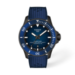 Vue de face de la montre Tissot Seastar 2000 44mm avec ombre