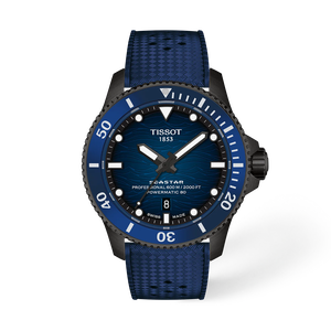 Front view of the watch Tissot Seastar 2000 Professional 44mm with shadow