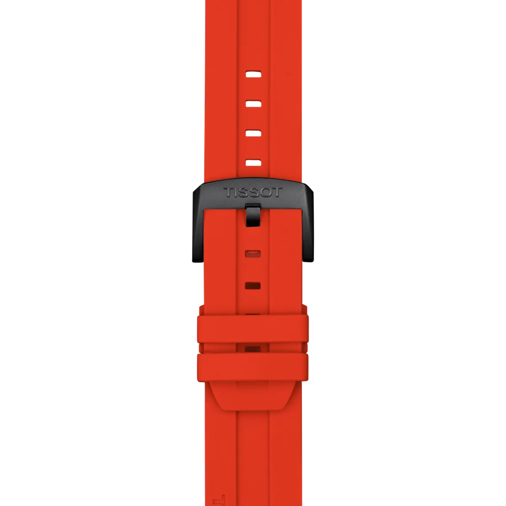 Zoom on Tissot Official Red Silicone Strap Lugs 22 mm