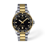 Front view of the watch Tissot Seastar 1000 40mm with shadow