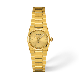 Front view of the watch Tissot PRX 25mm with shadow