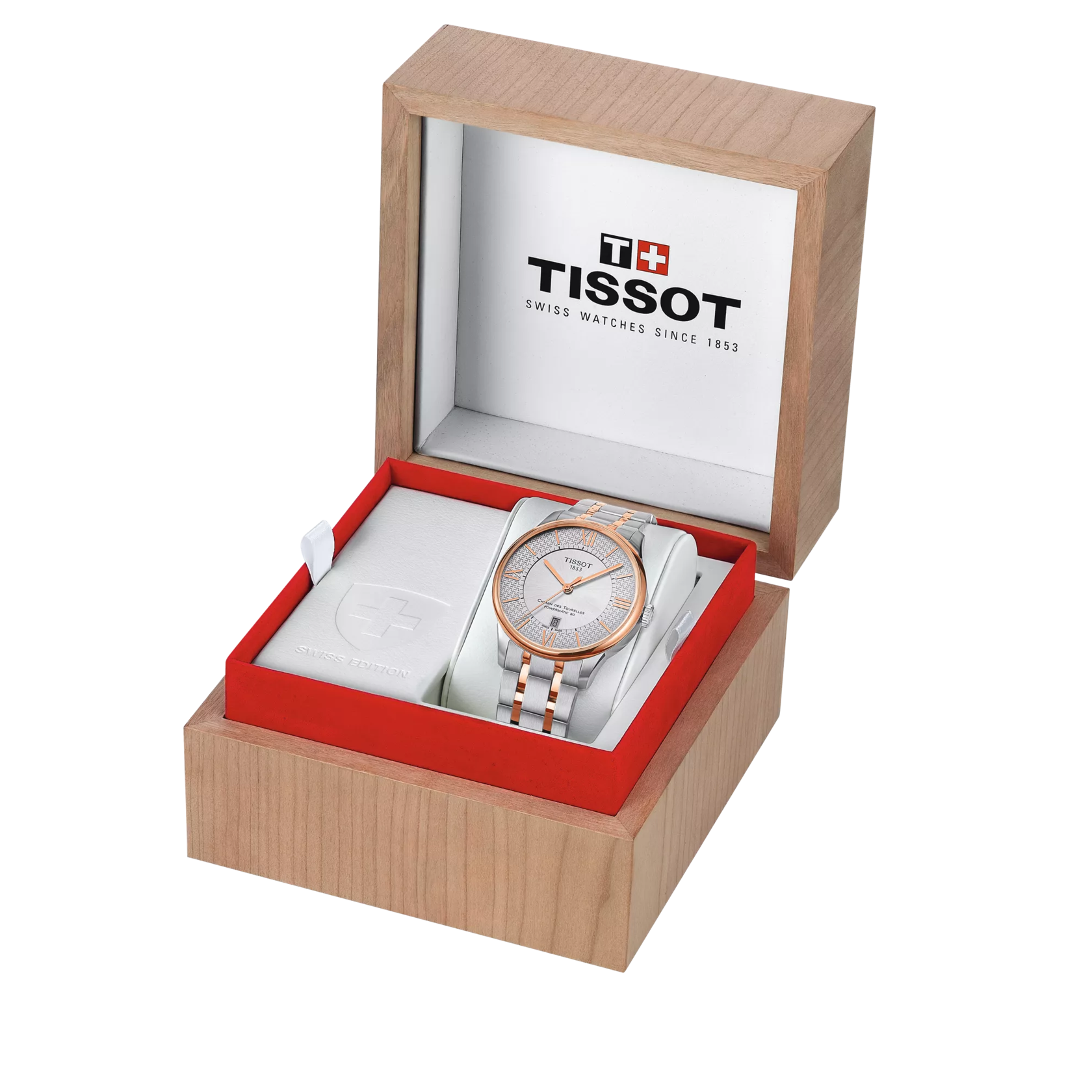 Presentation box of the watch Tissot Chemin des Tourelles Helvetic Pride Special Edition 42mm