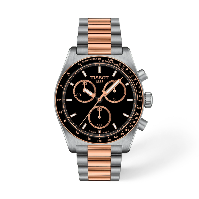 Front view of the watch Tissot PR516 40mm with shadow