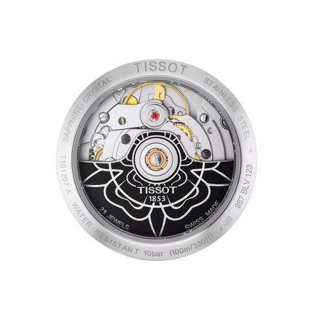 Back view of the watch case Tissot PR 100 Powermatic 80 Lady