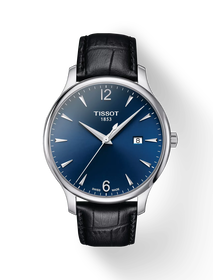 Front view of the watch Tissot Tradition with shadow