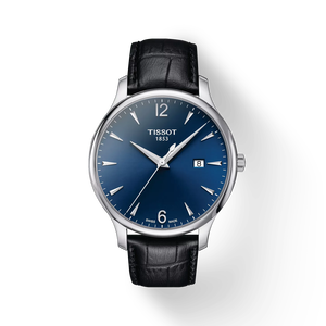Front view of the watch Tissot Tradition with shadow