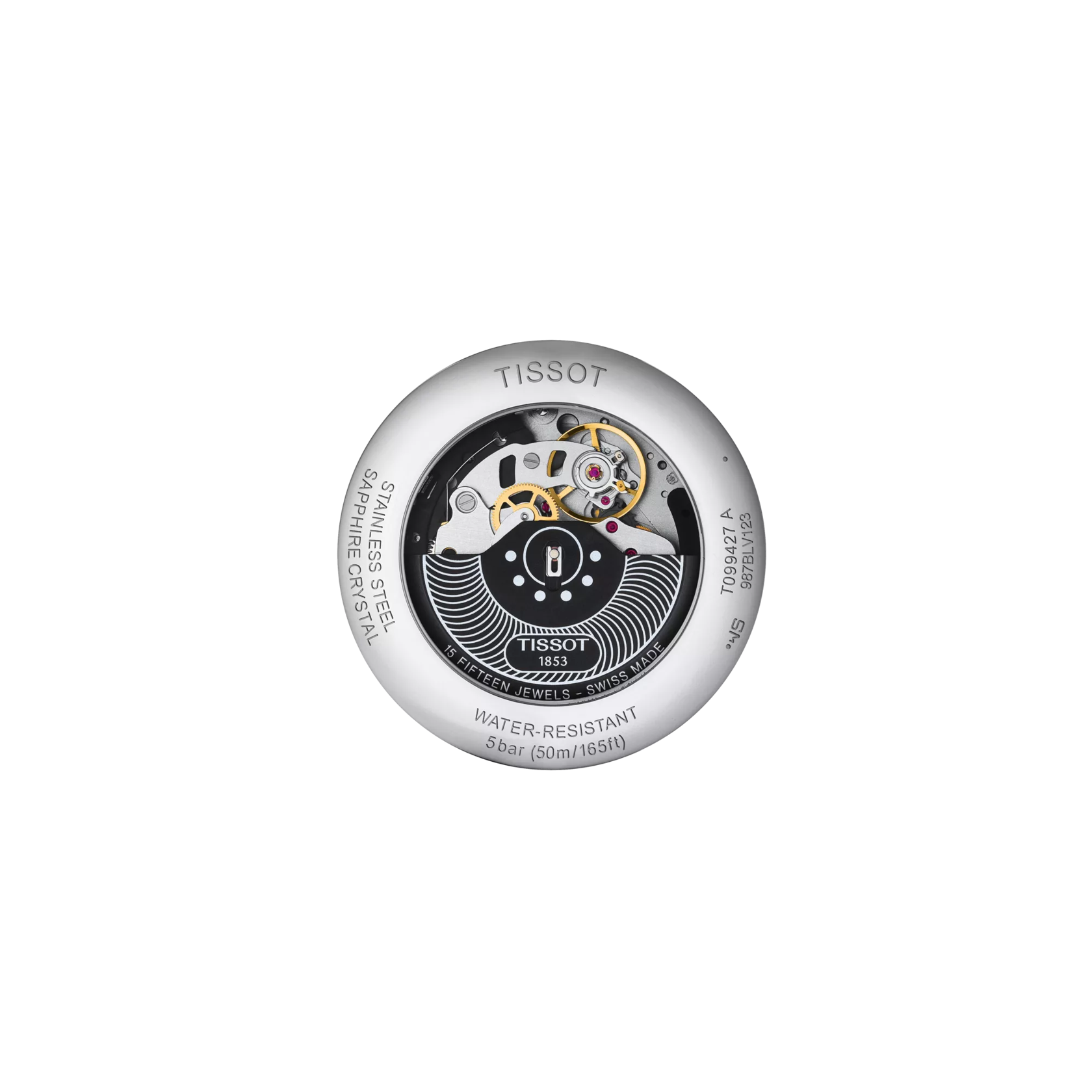 Back view of the watch case Tissot Chemin des Tourelles Automatic Chronograph