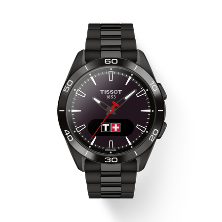 Front view of the watch Tissot T-Touch Connect Sport 43.75mm with shadow