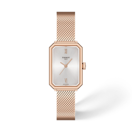 Vista frontal del reloj Tissot SRV 30mm con sombra