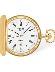 Front view of the watch Tissot Savonnette 48.5mm with shadow