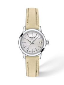 Front view of the watch Tissot Classic Dream 28mm with shadow