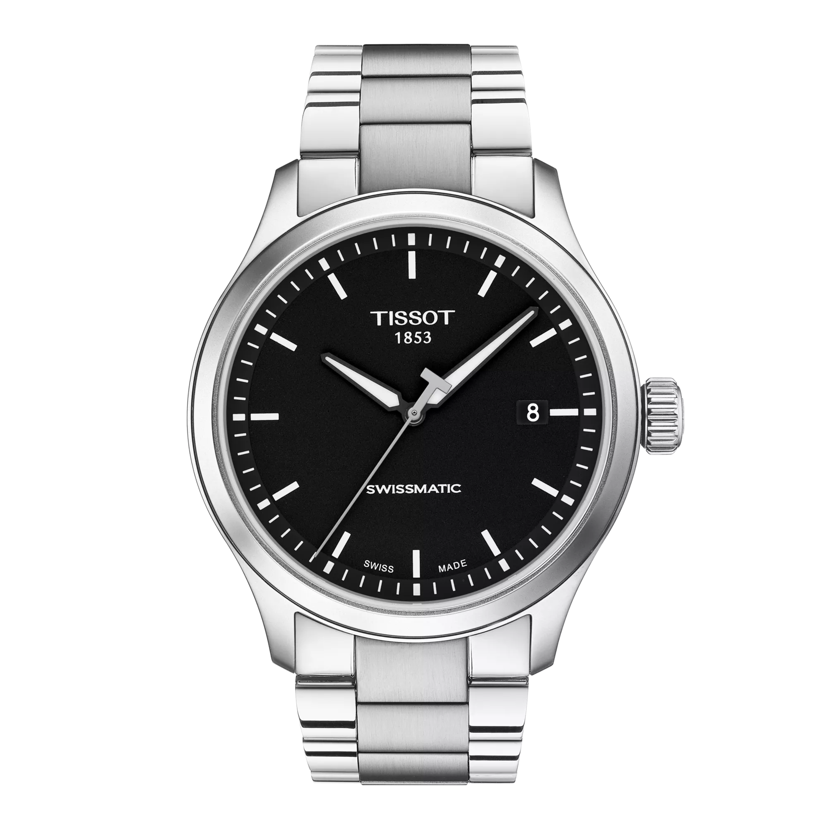 Front view of the watch Tissot Gent XL Swissmatic