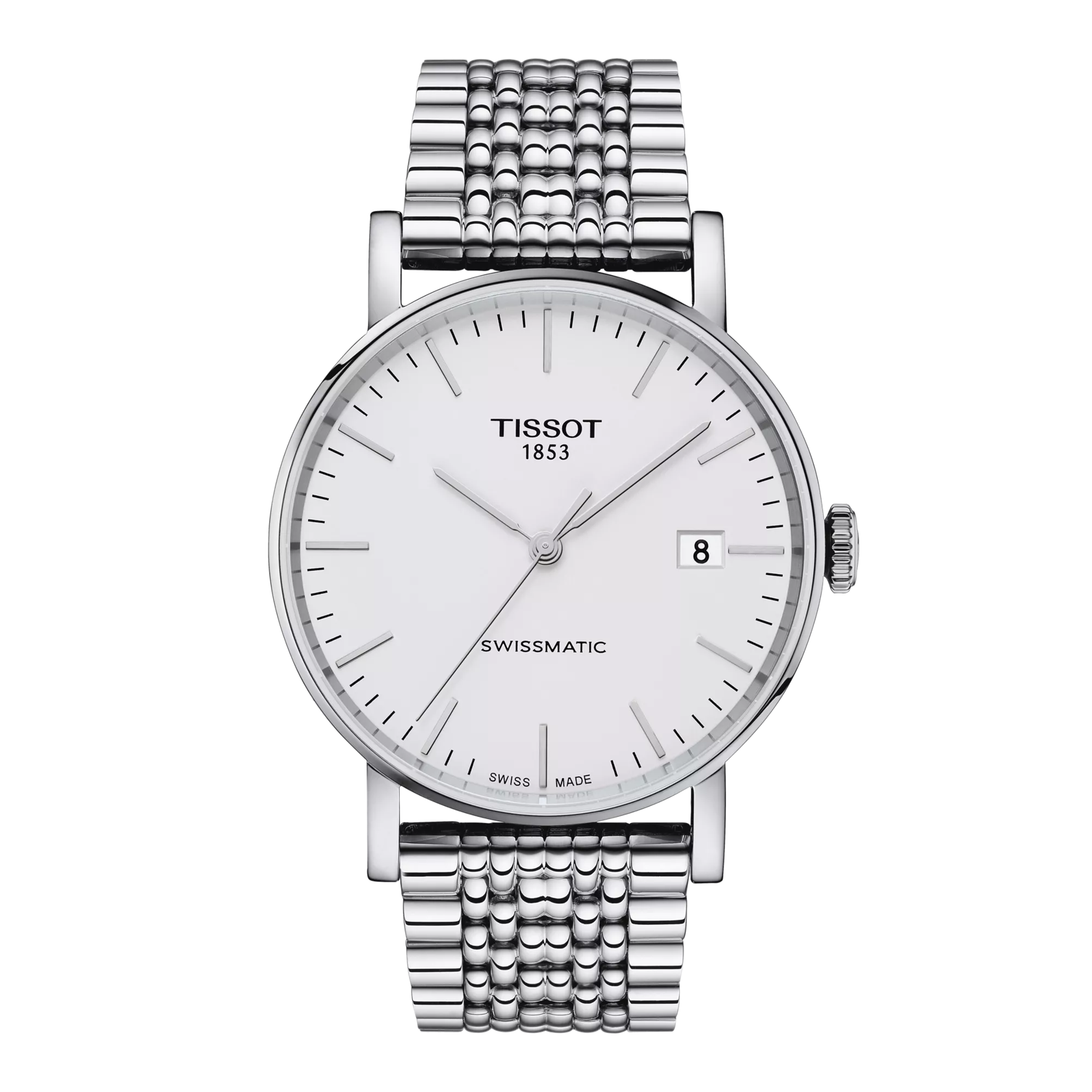 Front view of the watch Tissot Everytime Swissmatic 40mm