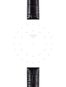 Focus on the lugs of Tissot Official Black Leather Strap Lugs 15 mm