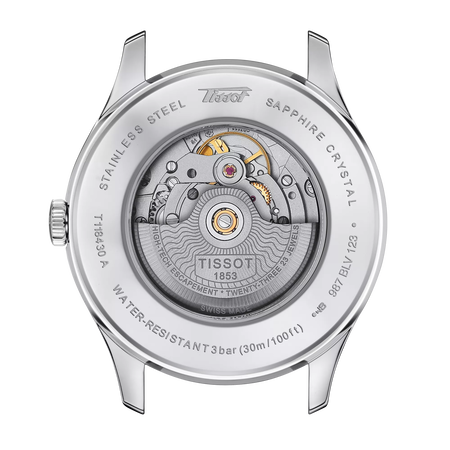 Back view of the watch case Tissot Heritage Visodate Powermatic 80