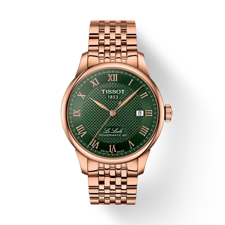 Front view of the watch Tissot Le Locle 39.3mm with shadow