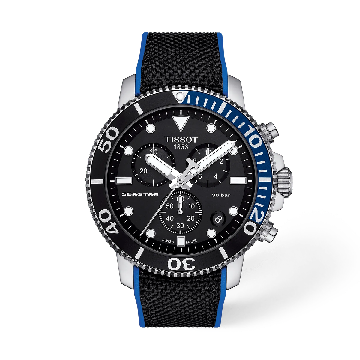 Мужские часы-хронограф Tissot Seastar 1000, цвет: Чёрный — фото 1