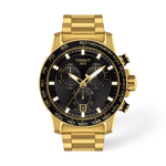 Front view of the watch Tissot Supersport Chrono 45.5mm with shadow