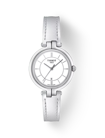 Front view of the watch Tissot Flamingo with shadow