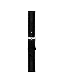 Front view of Tissot Official Black Synthetic Strap Lugs 18 mm