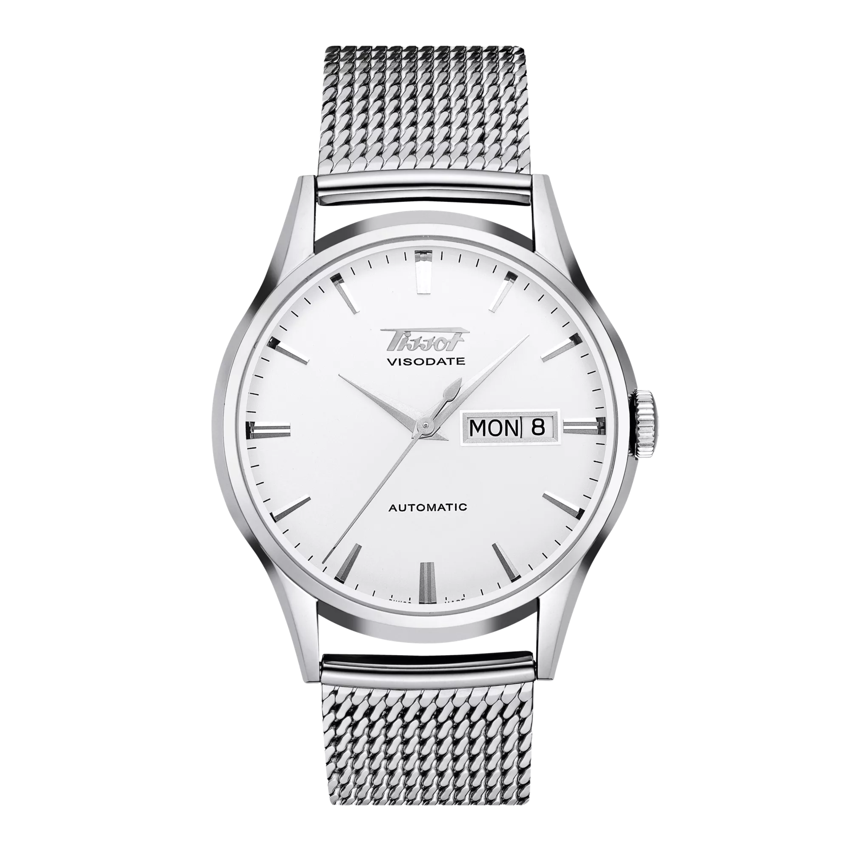 Front view of the watch Tissot Heritage Visodate Automatic